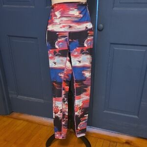 5/$40 Lululemon Athletica Vibrant Multi Color Abstract Print Full Leggings Sz 4